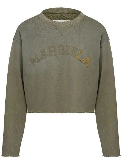Maison Margiela logo-print cropped sweatshirt Green S51GU0123S25580