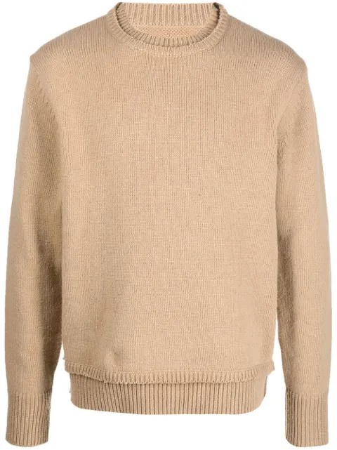 Maison Margiela elbow-patch knitted jumper Neutrals SI1GP0001S18064