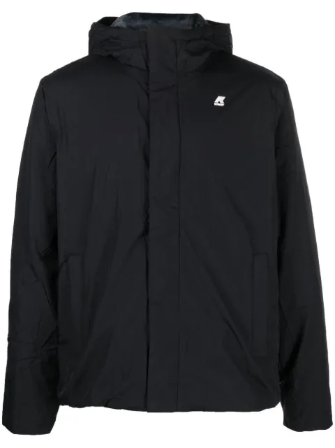 K-Way logo-detail touch-strap jacket Black K1119KWJACKRIPSTOP