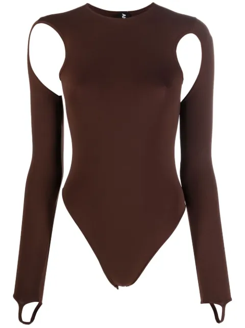 ANDREĀDAMO cut-out detail shirt Brown ADFW22BO02768477