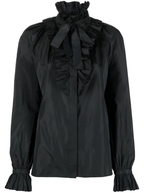 Alberta Ferretti ruffled long-sleeve blouse Black A02156620