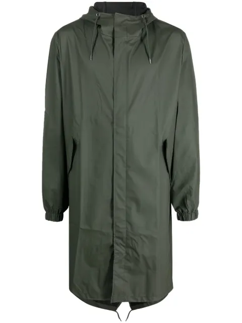 Rains drawstring hooded raincoat Green RA18140