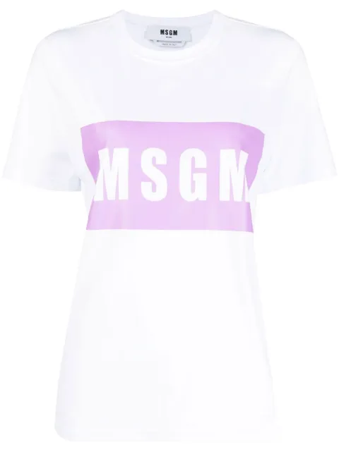 MSGM logo-print T-shirt White 3341MDM52022779801