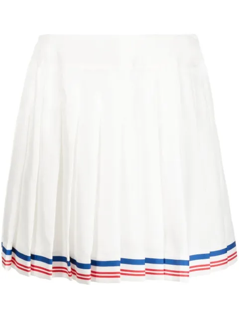 Casablanca pleated striped-border skirt White WF22SK032