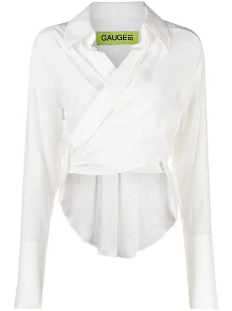 GAUGE81 Sabinas silk wraparound shirt White 223220