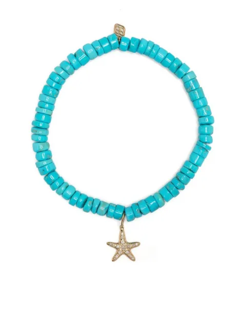 Sydney Evan 14kt yellow gold turquoise beaded bracelet Blue C25776Y8826
