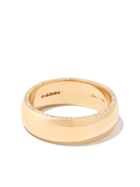 Lizzie Mandler Fine Jewelry L MANDLER 18CT YG OTHELLO BLK WHT DIAM PAVE 041CT CIGAR BAND Gold R231