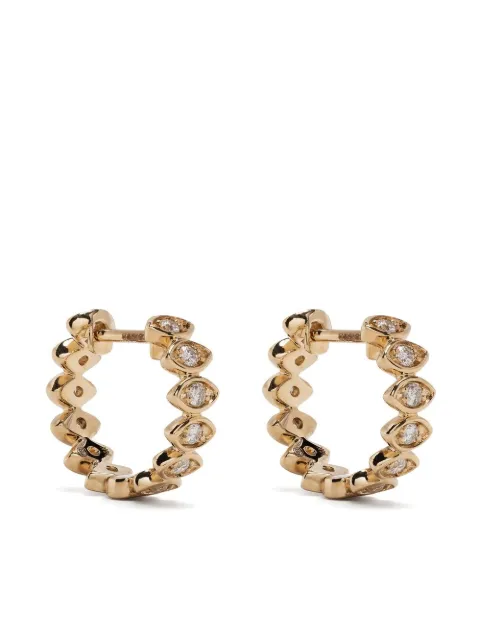 Sydney Evan 14kt yellow gold Evil Eye diamond huggie hoops EJP2545Y