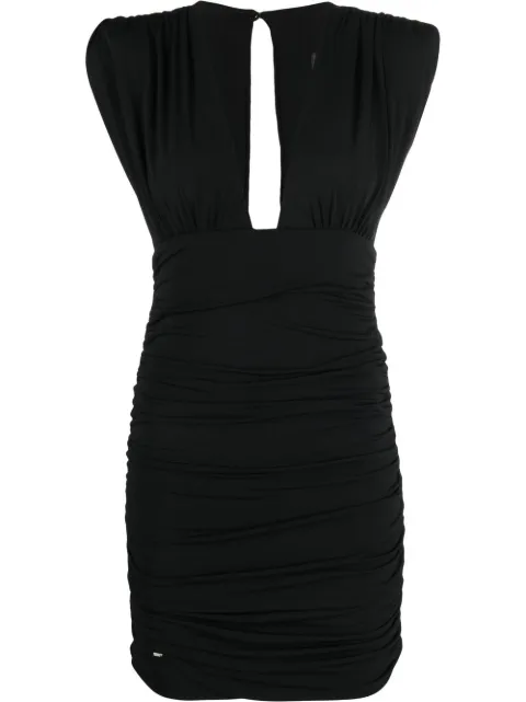 Philipp Plein Wrinkles ruffle-detail mini dress Black SACCWRG2638PJY002N