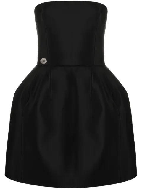 Philipp Plein strapless silk mini dress Black SACCWRG2640PTE003N