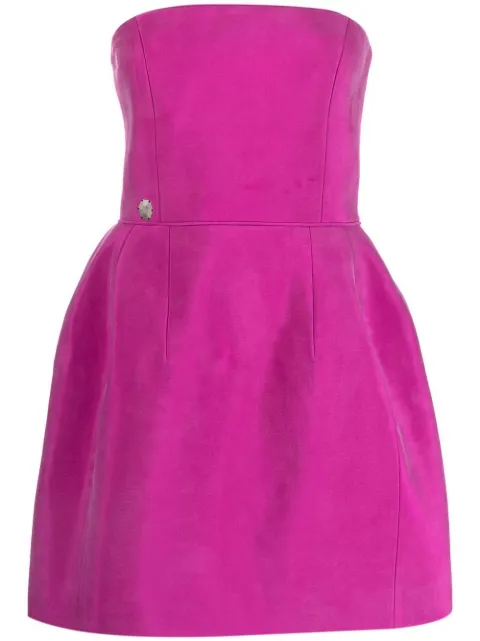 Philipp Plein strapless silk mini dress Pink SACCWRG2640PTE003N