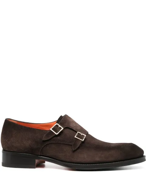 Santoni bucked suede monk shoes Brown MCCR18096JJ2BGEXT50