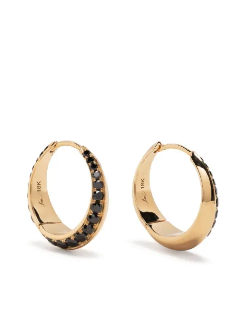 Lizzie Mandler Fine Jewelry large Othello Crescent hoop earrings Black E902OT15Y