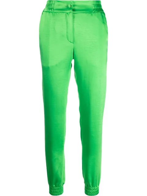 Philipp Plein tapered satin track pants Green SACCWJT1675PTE003N