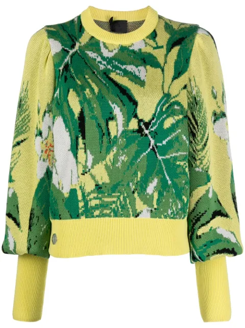 Philipp Plein Hawaii patterned-jacquard jumper Yellow SACCWKO0531PKN002N