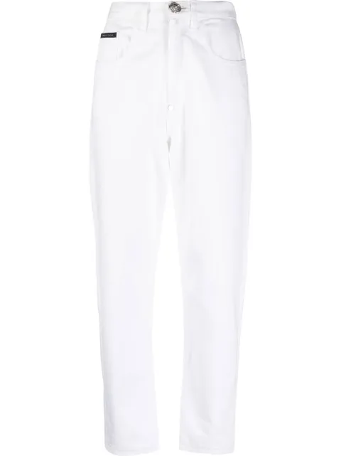 Philipp Plein high-waisted mom-fit jeans White SACCWDT2105PDE004N