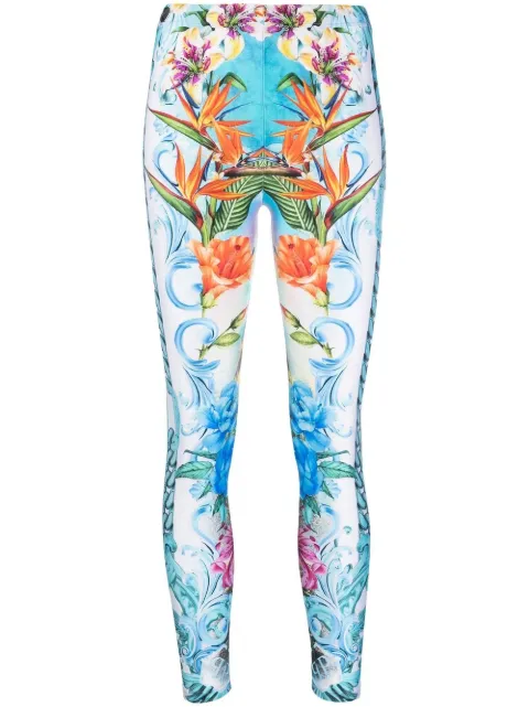 Philipp Plein Hawaii graphic-print leggings Blue SACCWRT1333PJY002N