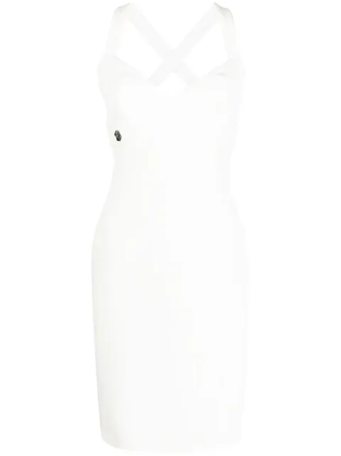 Philipp Plein silk mini dress White SACCWRG2562PTE008N