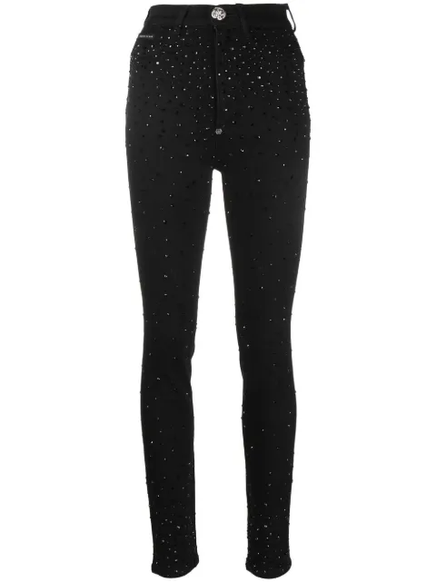 Philipp Plein rhinestone-embellished skinny jeans Black SACCWDT2269PDE004N