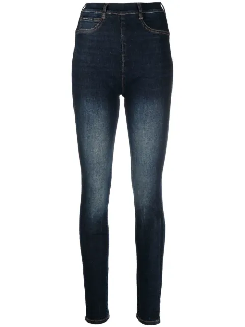 Philipp Plein high-waist zip-up jeggings Blue SACCWDT2273PDE004N