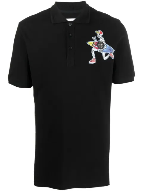 Philipp Plein graphic-print polo shirt Black SACCMTK6170PTE003N
