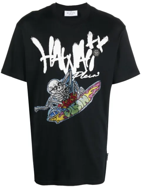 Philipp Plein graphic-print short-sleeved T-shirt Black SACCMTK6115PJY002N