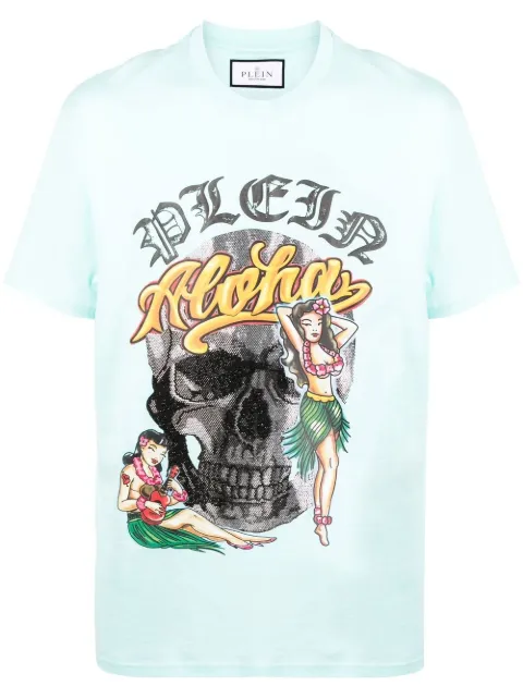 Philipp Plein Hawaii short-sleeve T-shirt Blue SACCMTK6117PJY002N