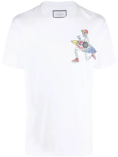 Philipp Plein Hawaii graphic-print cotton T-shirt White SACCMTK6106PJY002N