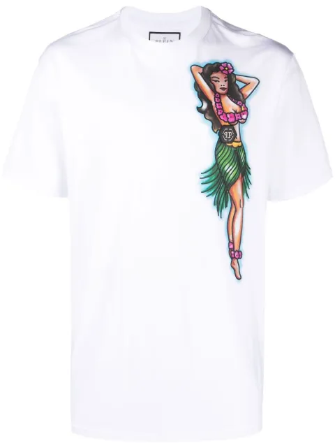 Philipp Plein graphic-print short-sleeve T-shirt White SACCMTK6111PJY002N
