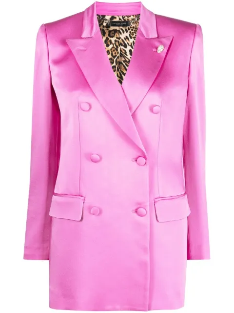 Philipp Plein double-breasted satin blazer Pink SACCWRF0520PTE003N