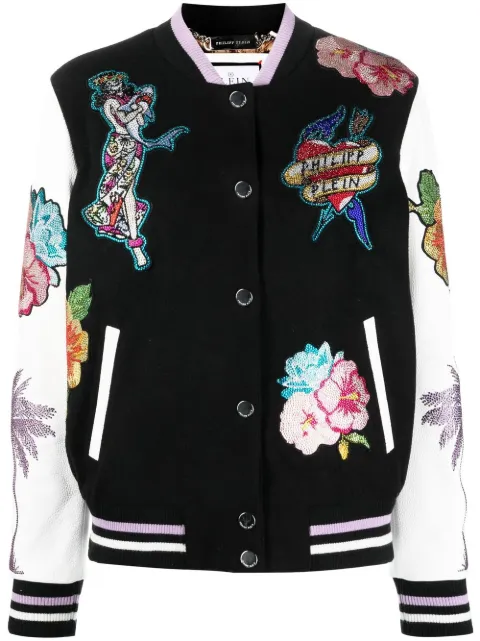 Philipp Plein Hawaii bomber jacket Black SACCWLB1002PLE010N