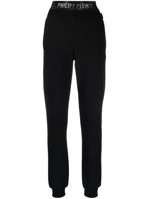 Philipp Plein logo-waistband track pants Black SACCWJT1697PJO002N
