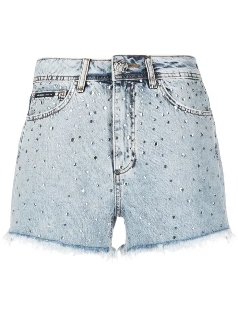 Philipp Plein crystal embellished mini shorts Blue SACCWDT2348PDE004N