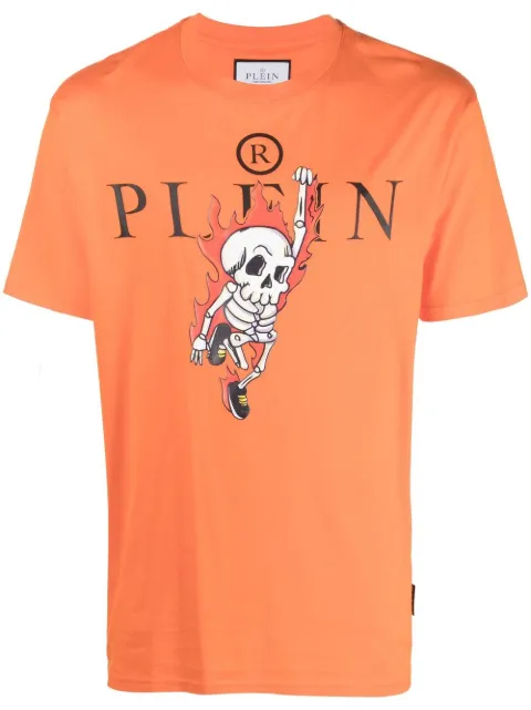 Philipp Plein Skully Gang short-sleeve T-shirt Orange SACCMTK6145PJY002N