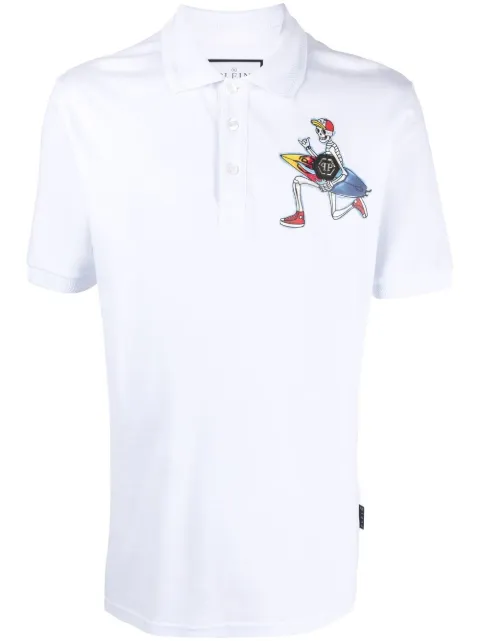 Philipp Plein graphic-print polo shirt White SACCMTK6170PTE003N