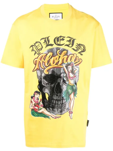 Philipp Plein Hawaii short-sleeve T-shirt Yellow SACCMTK6117PJY002N