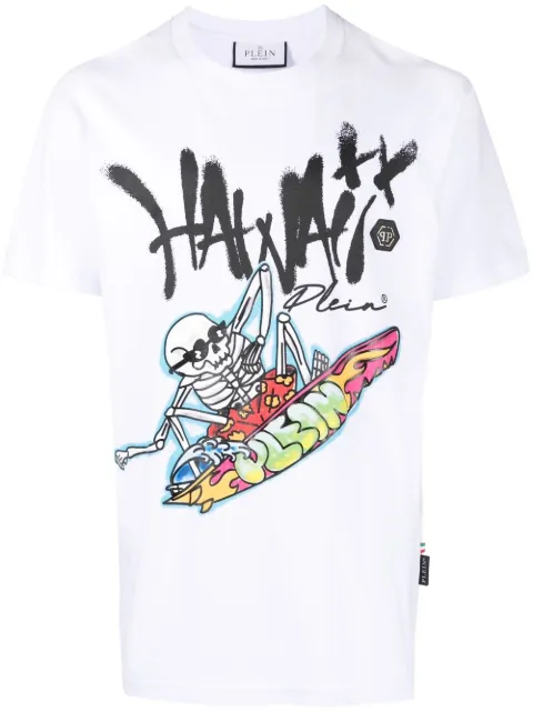 Philipp Plein Hawaii graphic-print T-shirt White SACCMTK6078PJY002N