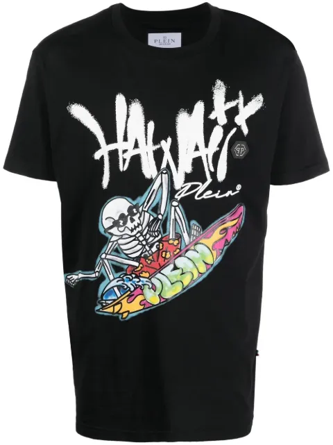 Philipp Plein Hawaii graphic-print T-shirt Black SACCMTK6078PJY002N