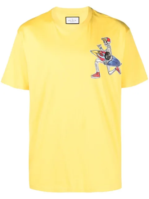 Philipp Plein Hawaii graphic-print cotton T-shirt Yellow SACCMTK6106PJY002N
