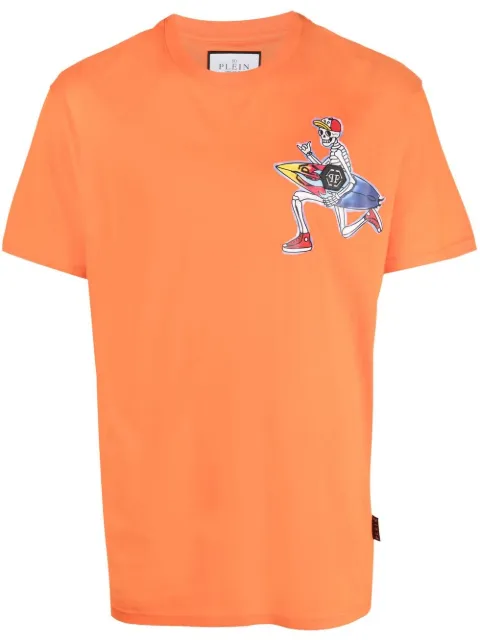 Philipp Plein Hawaii graphic-print cotton T-shirt Orange SACCMTK6106PJY002N