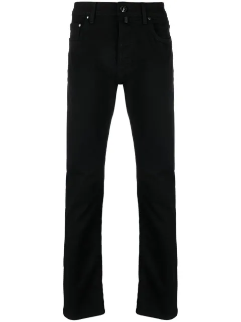 Jacob Cohën logo-patch slim-cut jeans Black UQE0430S3598001D
