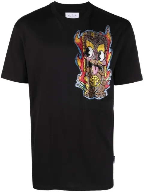 Philipp Plein Hawaii embellished short-sleeve T-shirt Black SACCMTK6109PJY002N