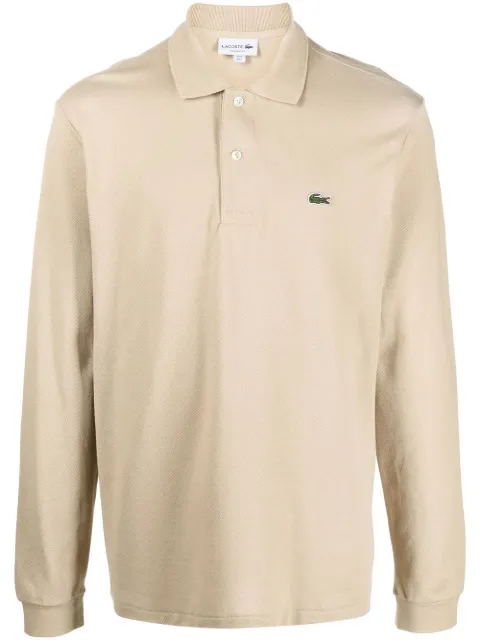 Lacoste appliqué-logo long-sleeve polo shirt Neutrals L1312