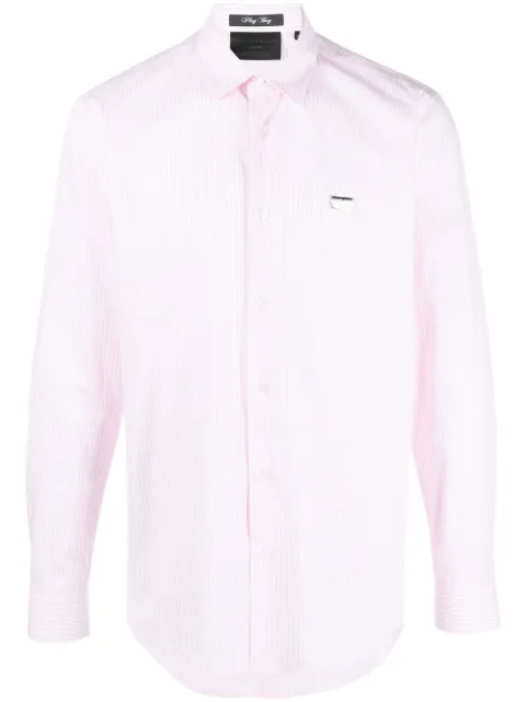 Philipp Plein graphic-print striped shirt Pink SACCMRP1941PTE003N