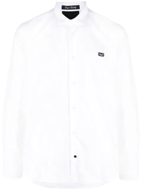 Philipp Plein snake detail long-sleeve shirt White SACCMRP1951PTE003N