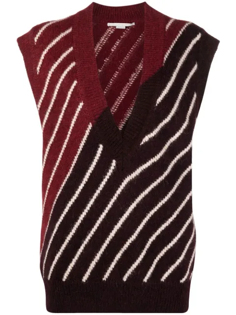 Stella McCartney striped alpaca wool-blend top Brown 6K01993S2353