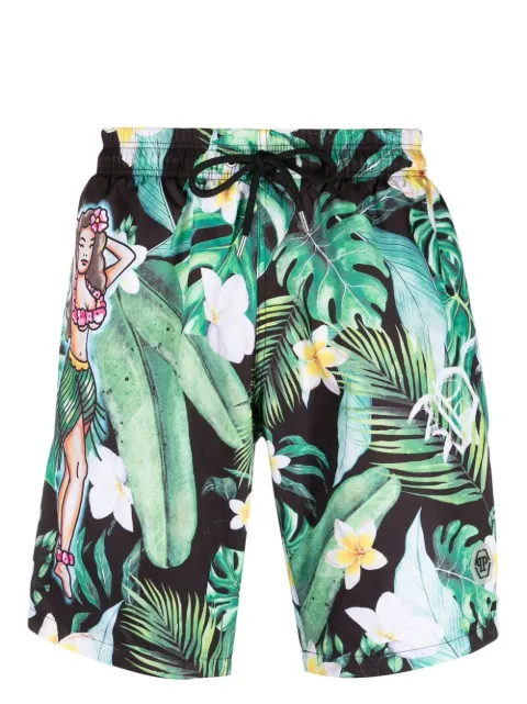 Philipp Plein floral-print swim shorts Green SACCMMX0051PNY002N