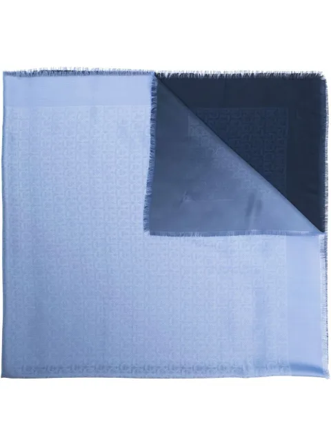 Ferragamo Gancini jacquard-pattern scarf Blue 747036