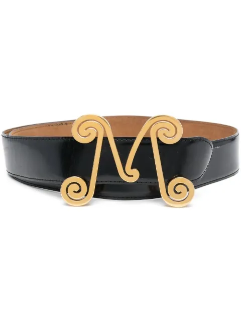 Moschino Pre-Owned 2000s logo-buckle belt Black MOS250XOP