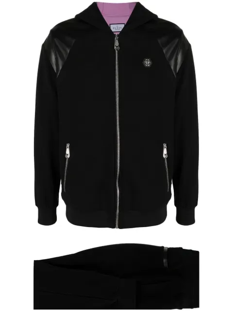 Philipp Plein logo-print tracksuit set Black SACCMJJ0528PTE120N